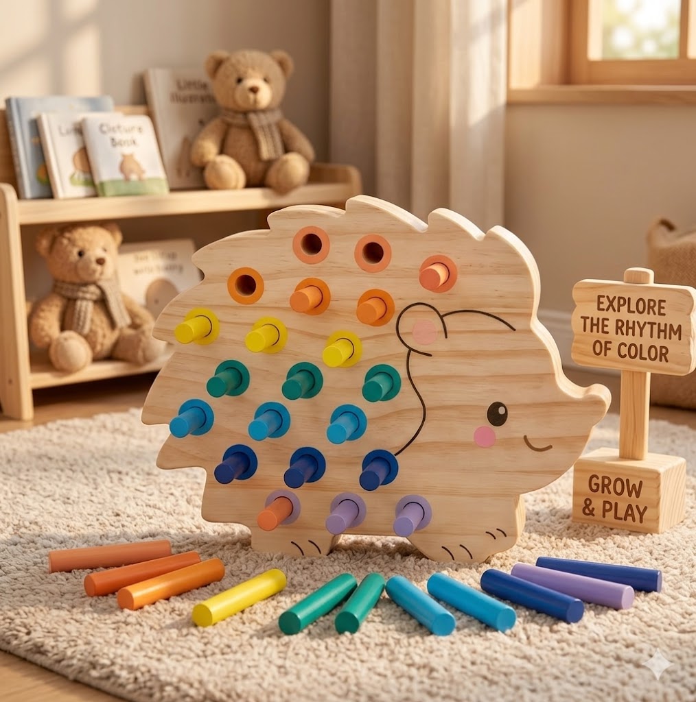 Educational Hedgehog Sensory Toy | Toddler STEM Learning & Color Sorter