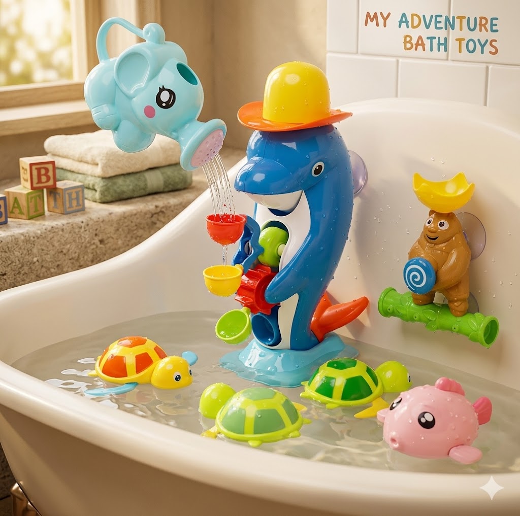 Elephant Watering Can Bath Shower for Babies – 1/2/4/6pcs Newborn Bathing Toy, Infant Bathroom Accessory, Ideal for Water Party Favors