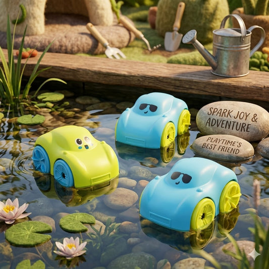 Infant & Toddler Wind-Up Bath Toy – Amphibious Vehicle for Pool & Play, Water Chain Included, Easter Basket Filler